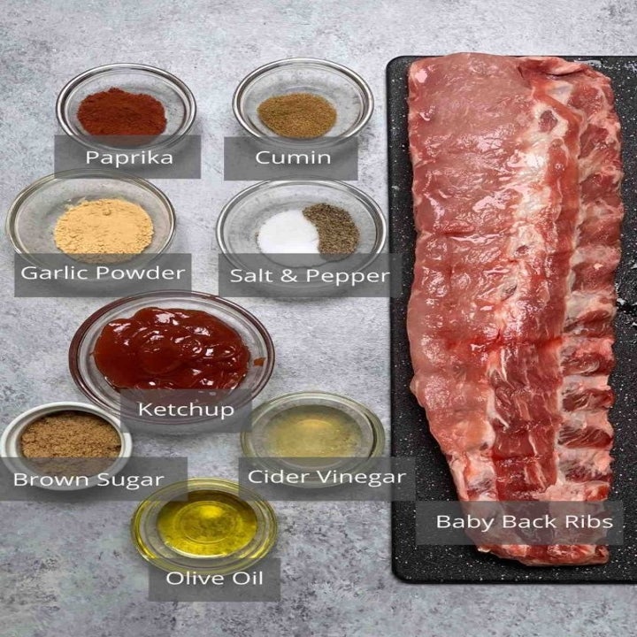 Ingredients for BBQ ribs.